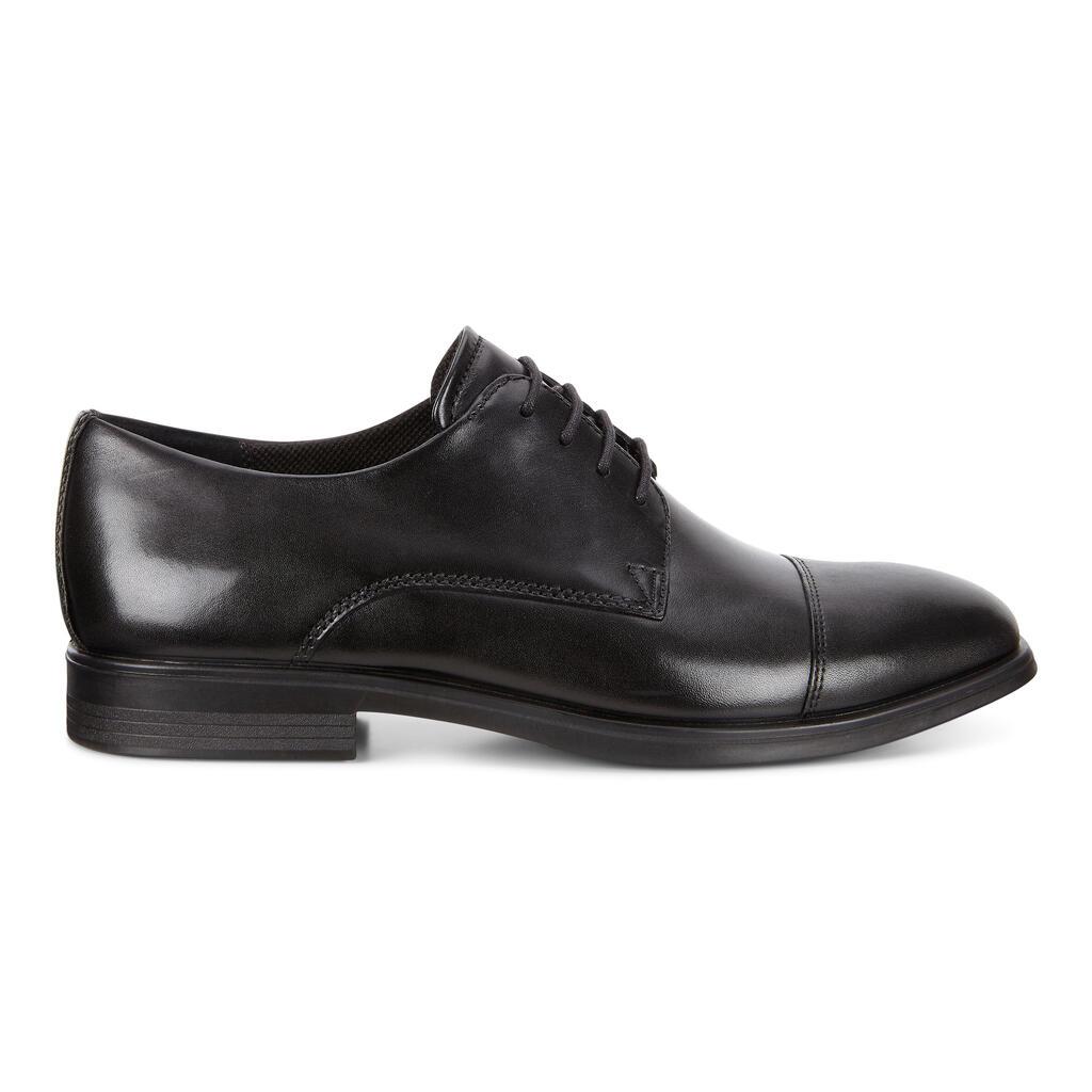 Ecco Melbourne Cap Toe Tie Mens Derby Shoes In Black Sales - India MKW-015643